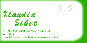 klaudia siket business card